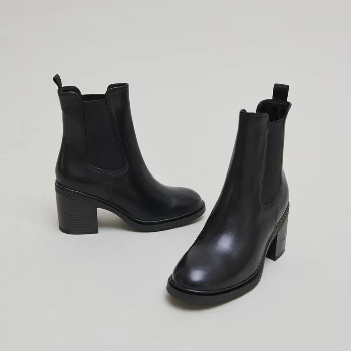 Women Elasticated Ankle Boots With Rounded Toes Black JONAK Ankle Boots Lowboots