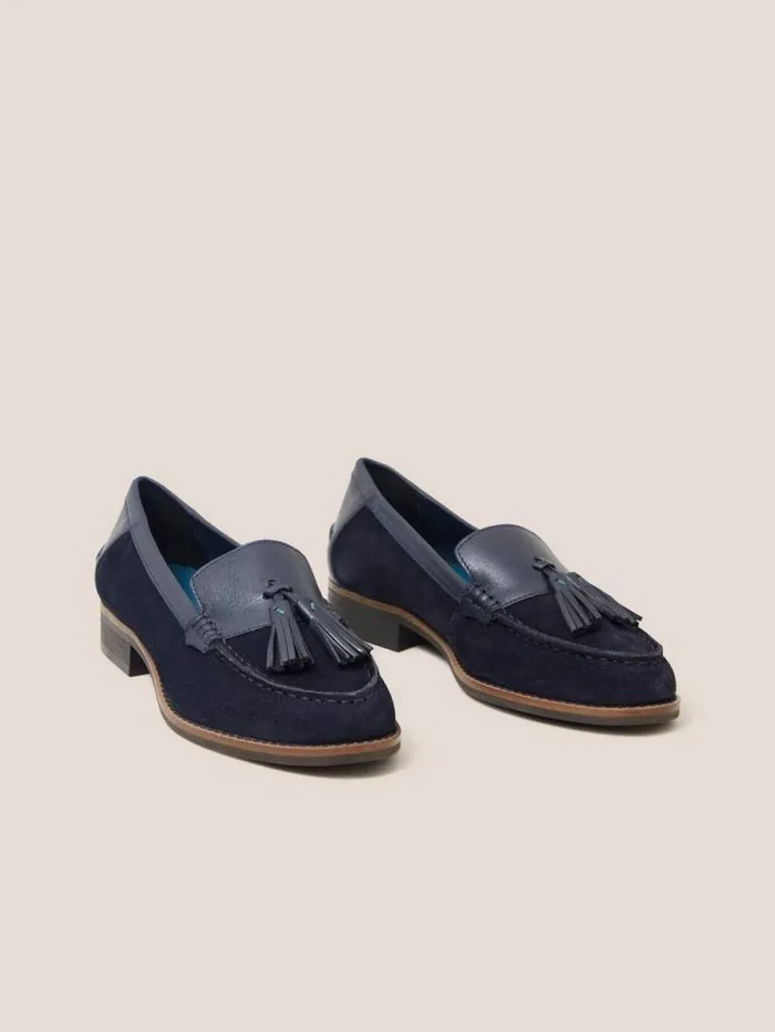 Women Elba Leather Loafer Dark Navy White Stuff Shoes