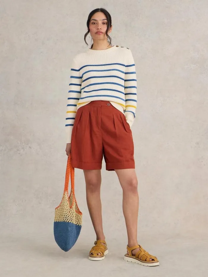 Women ELLIE STRIPE JUMPER Natural Multi White Stuff Knitwear