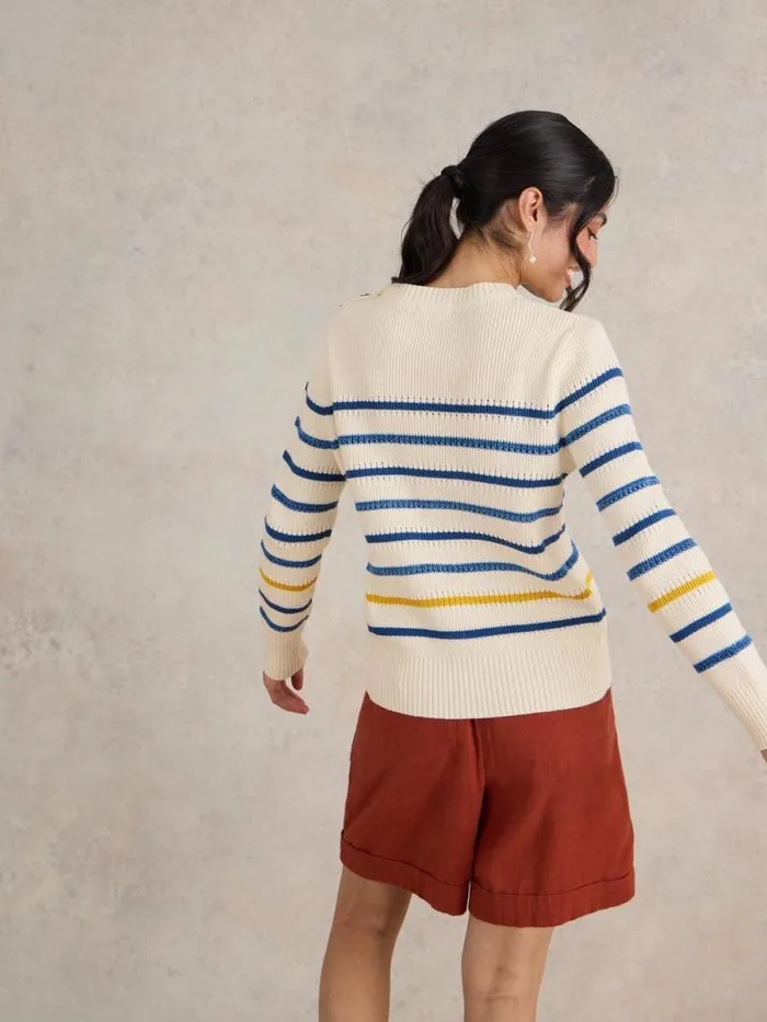 Women ELLIE STRIPE JUMPER Natural Multi White Stuff Knitwear Women ELLIE STRIPE JUMPER Natural Multi White Stuff Knitwear