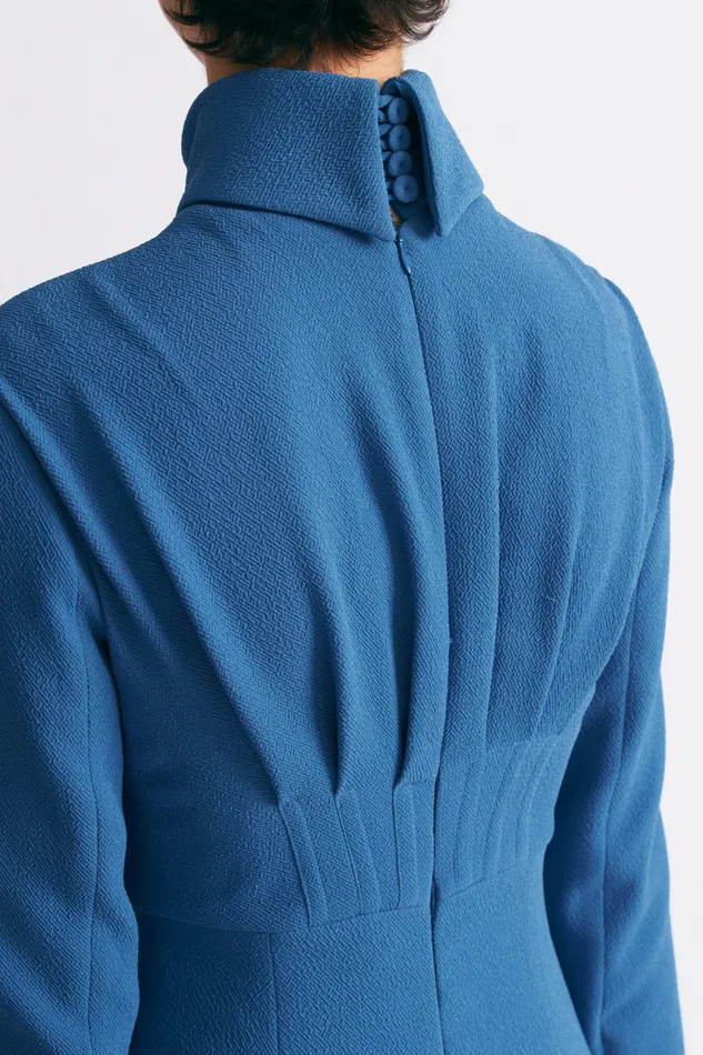 Women Emilia Wickstead Oakley Dress In Indigo Double Crepe Dresses