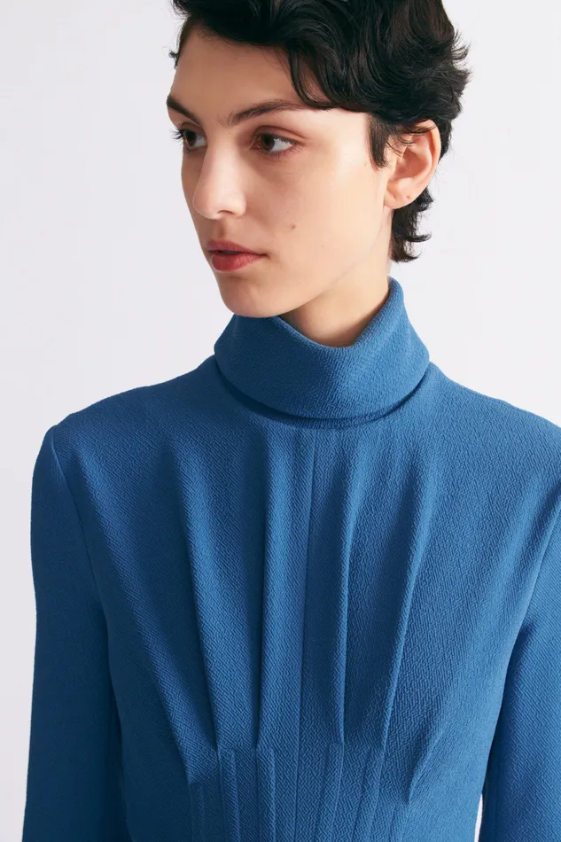 Women Emilia Wickstead Oakley Dress In Indigo Double Crepe Dresses