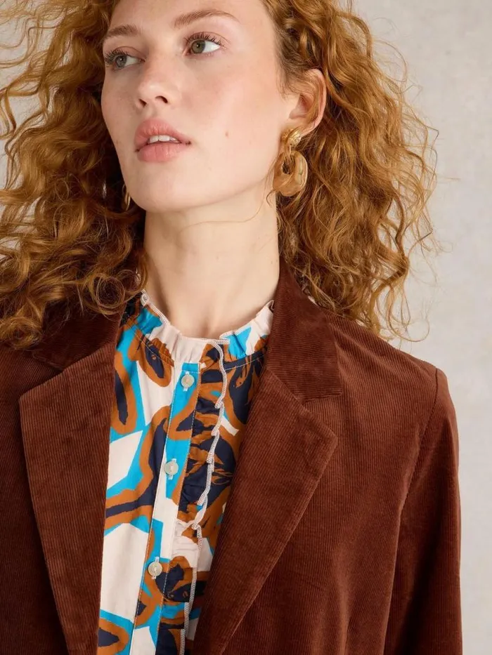 Women Evelyn Cord Blazer Dark Tan White Stuff Coats and Jackets Women Evelyn Cord Blazer Dark Tan White Stuff Coats and Jackets