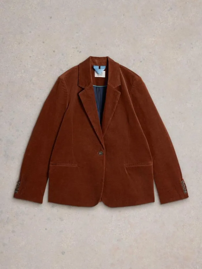 Women Evelyn Cord Blazer Dark Tan White Stuff Coats and Jackets Women Evelyn Cord Blazer Dark Tan White Stuff Coats and Jackets