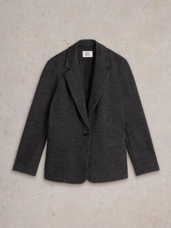 Women Evelyn Jersey Tailored Blazer Grey Multi White Stuff Coats and Jackets