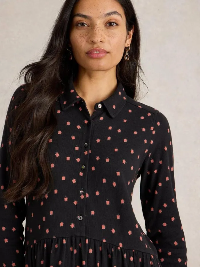 Women Everly Jersey Rib Shirt Dress Black Print White Stuff Dresses Women Everly Jersey Rib Shirt Dress Black Print White Stuff Dresses