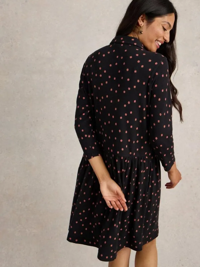Women Everly Jersey Rib Shirt Dress Black Print White Stuff Dresses Women Everly Jersey Rib Shirt Dress Black Print White Stuff Dresses