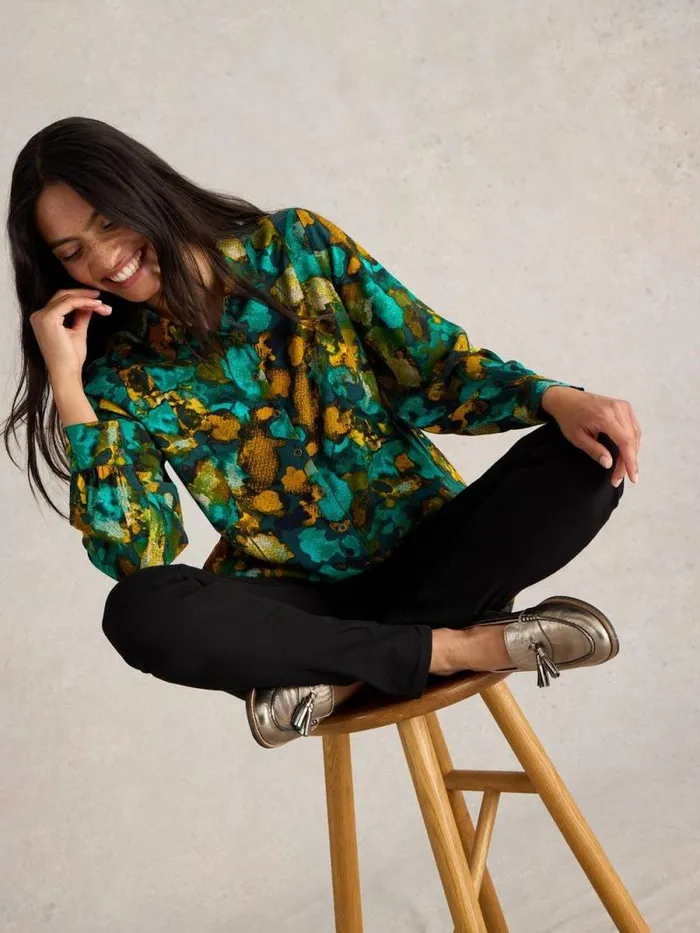 Women Farley Tunic Yellow Print White Stuff Shirts and Blouses