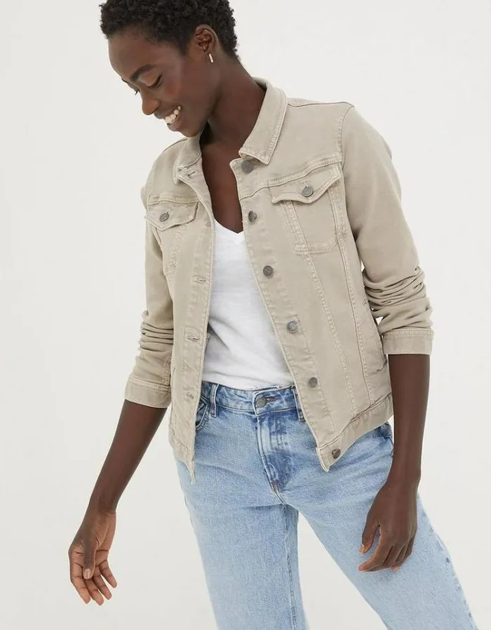 Women FatFace Coats and Jackets Tasha Denim Jacket Natural