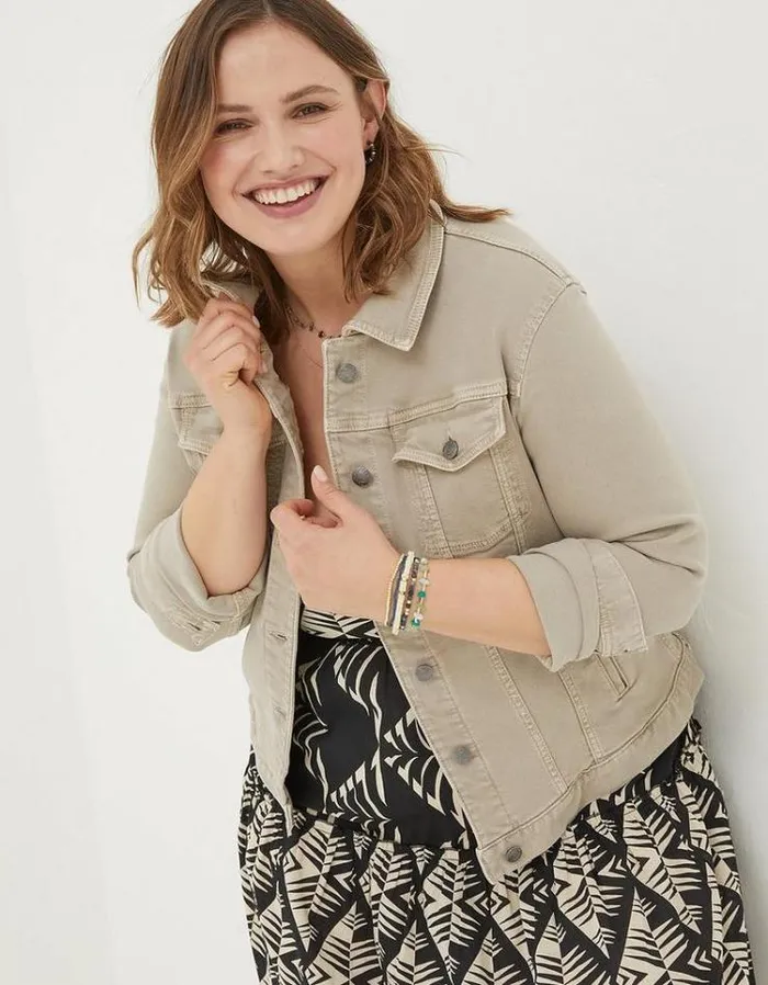 Women FatFace Coats and Jackets Tasha Denim Jacket Natural