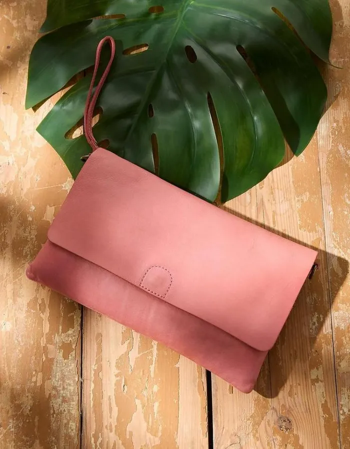 Women FatFace Copper and Black FatFace All Dressed Up Elena Wristlet Crossbody Bag Blush Pink