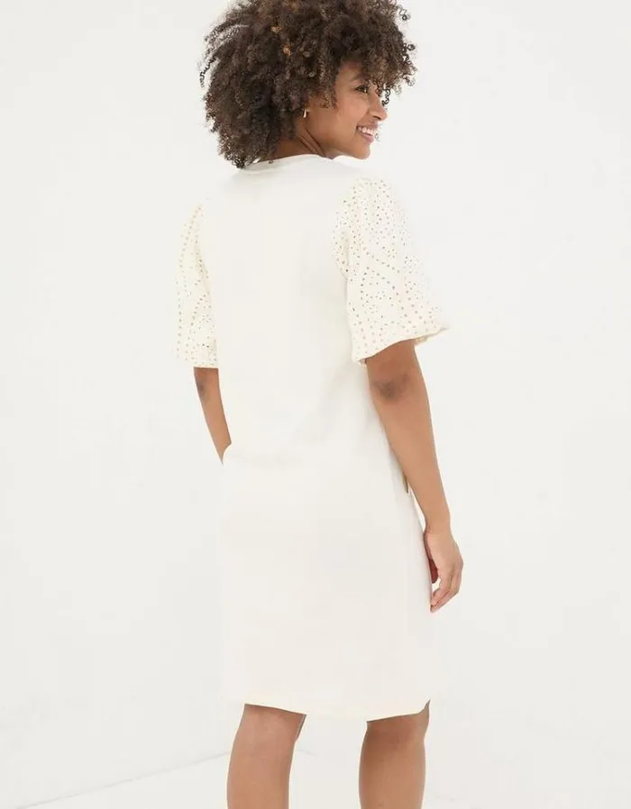 Women FatFace Festival Collection Enya Jersey Dress Off White