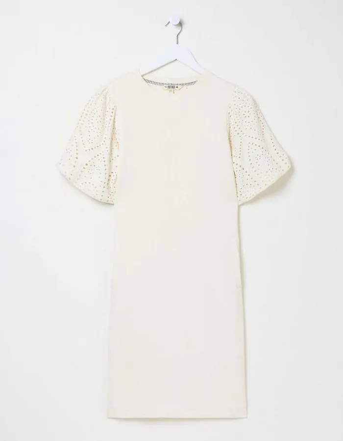 Women FatFace Festival Collection Enya Jersey Dress Off White