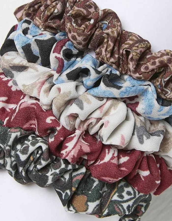 Women FatFace Hair Accessories 5 Pack Wild Frontiers Hair Ties Multi