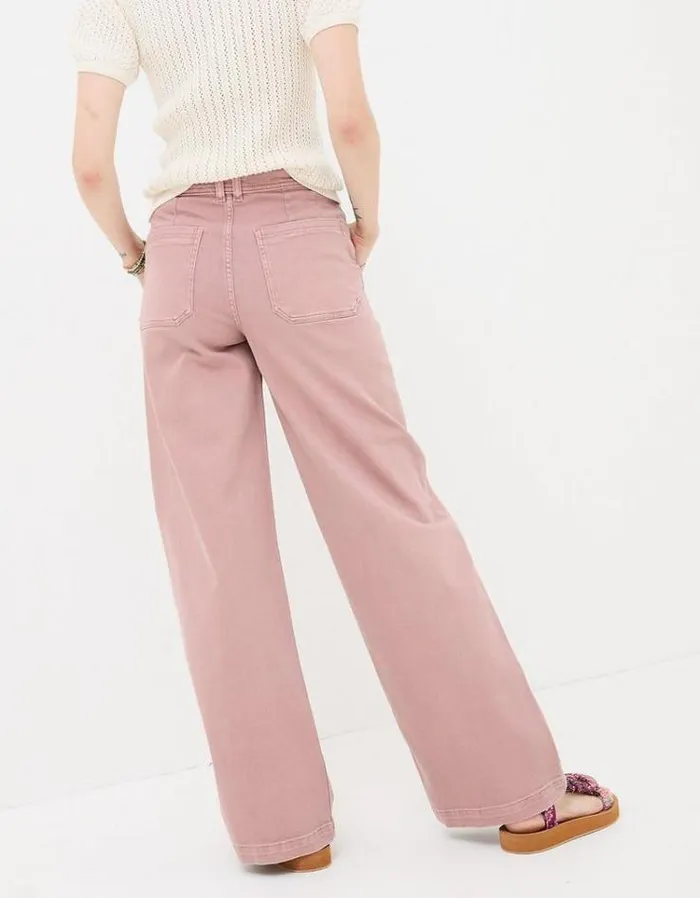 Women FatFace Jeans and Dungarees Cassie Wide Leg Rose Pink
