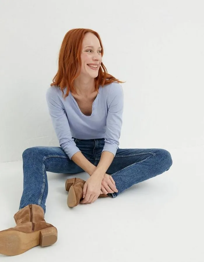 Women FatFace Jeans and Dungarees Sway Slim Jeans Vintage Blue