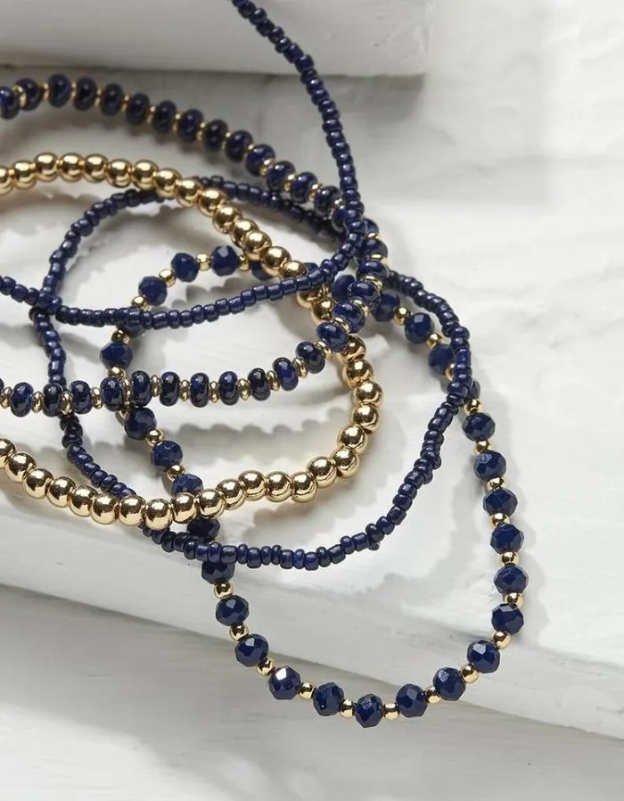 Women FatFace Jewelry Multi Stretch Bracelet Navy