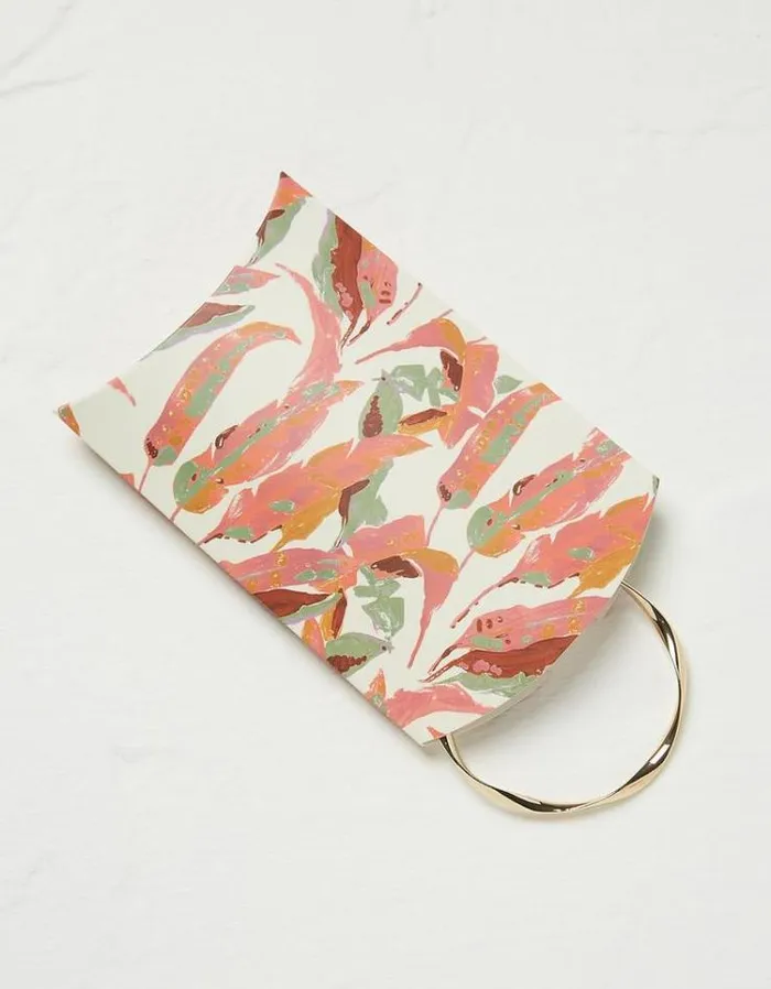 Women FatFace Jewelry Painted Leaves Pillow Pack Pink