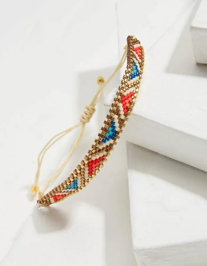 Women FatFace Jewelry Woven Bracelet Gold