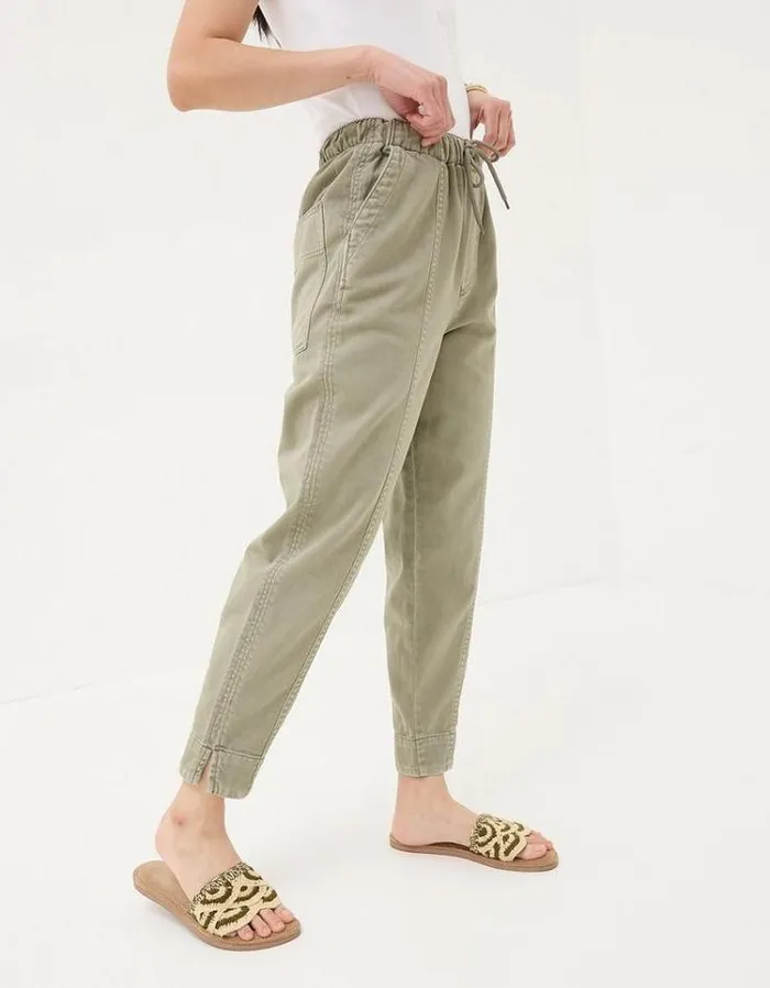 Women FatFace Pants and Leggings Ashli Tapered Cargo Pants Green
