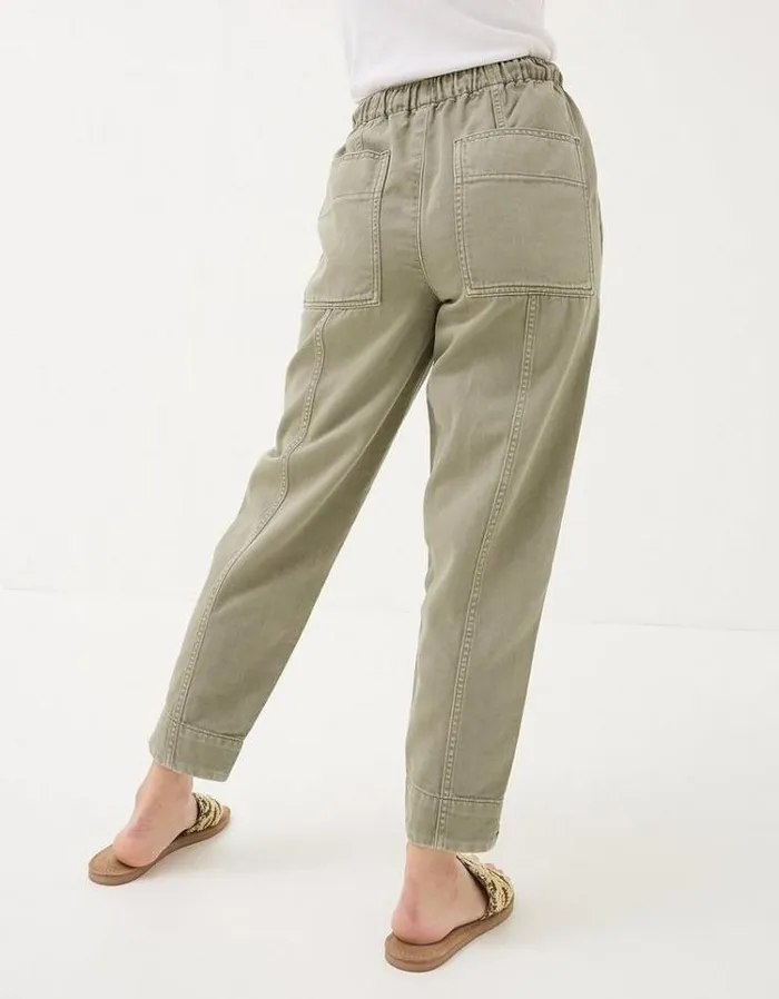 Women FatFace Pants and Leggings Ashli Tapered Cargo Pants Green