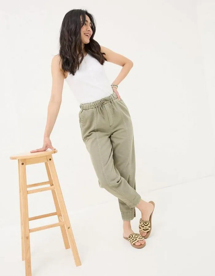Women FatFace Pants and Leggings Ashli Tapered Cargo Pants Green