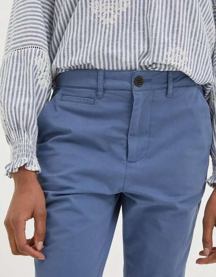 Women FatFace Pants and Leggings Farnham Crop Chinos Chambray Blue