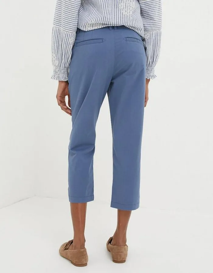 Women FatFace Pants and Leggings Farnham Crop Chinos Chambray Blue