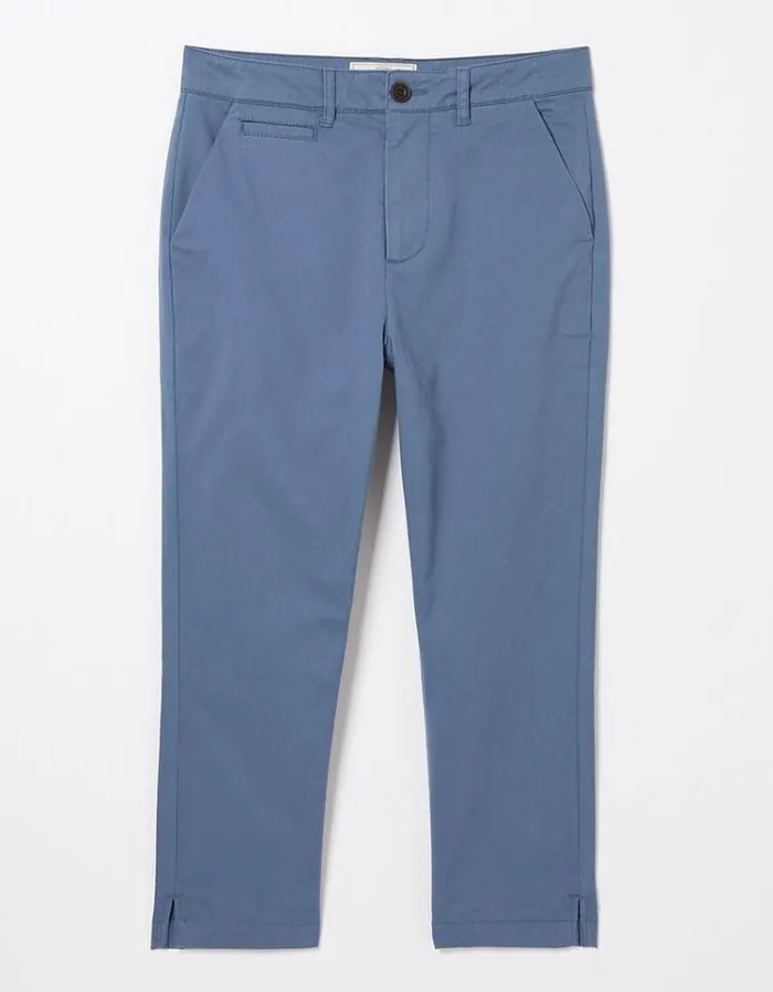 Women FatFace Pants and Leggings Farnham Crop Chinos Chambray Blue