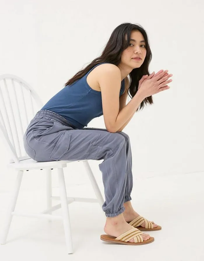 Women FatFace Pants and Leggings Woven Joggers Grey