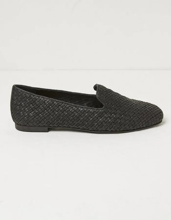 Women FatFace Shoes Aila Woven Ballerina Slippers Black