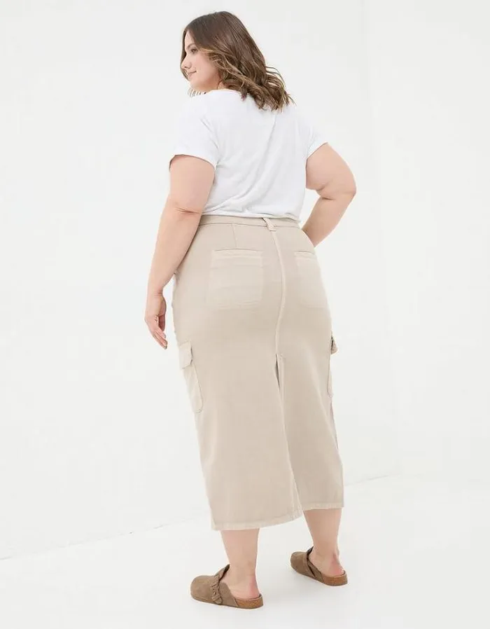 Women FatFace Skirts Candace Cargo Midi Skirt Stone