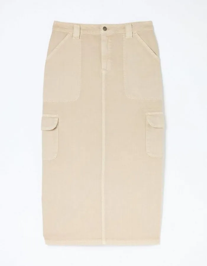 Women FatFace Skirts Candace Cargo Midi Skirt Stone