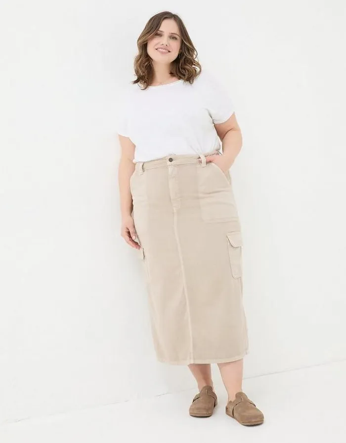 Women FatFace Skirts Candace Cargo Midi Skirt Stone
