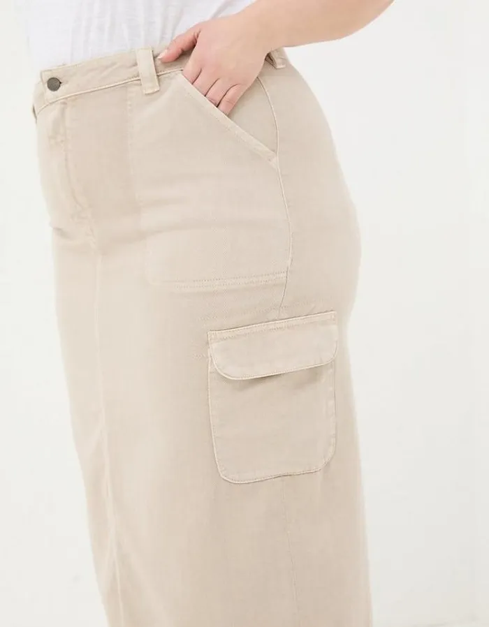 Women FatFace Skirts Candace Cargo Midi Skirt Stone