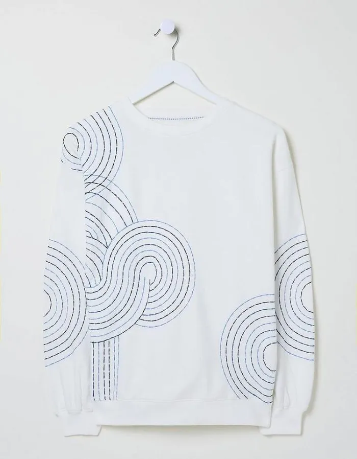 Women FatFace Sweatshirts and Hoodies Alex Embroidered Sweatshirt Ivory