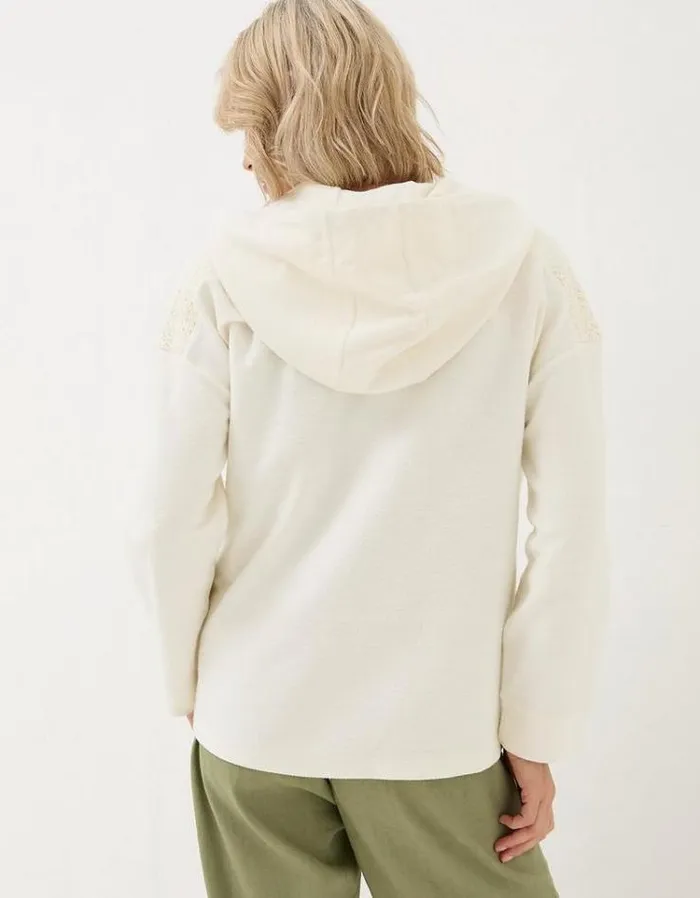 Women FatFace Sweatshirts and Hoodies Layla Zip Through Hoodie Ivory