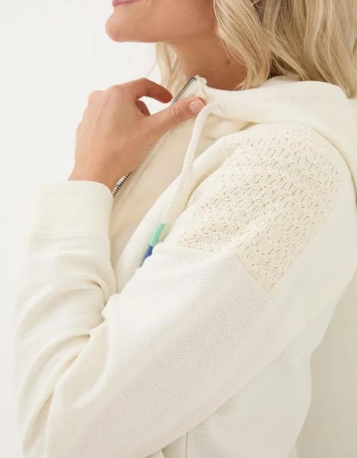 Women FatFace Sweatshirts and Hoodies Layla Zip Through Hoodie Ivory