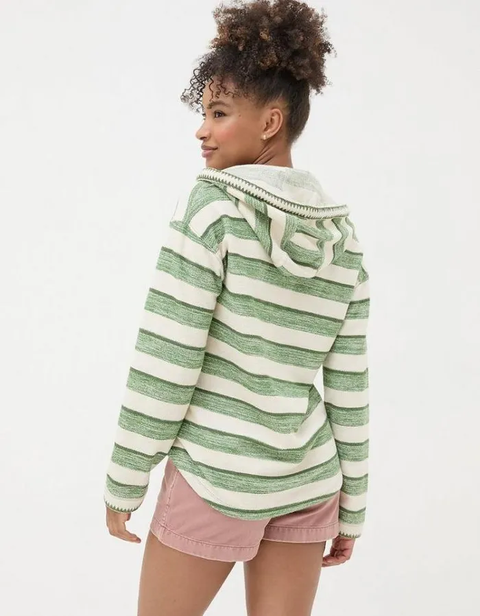 Women FatFace Sweatshirts and Hoodies Poppy Overhead Hoodie Green