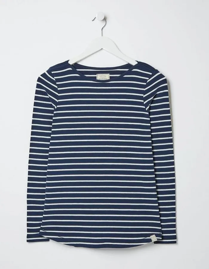 Women FatFace Tops and TShirts Breton TShirt Navy