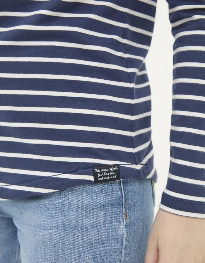 Women FatFace Tops and TShirts Breton TShirt Navy