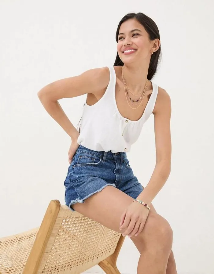 Women FatFace Tops and TShirts Flora Vest White