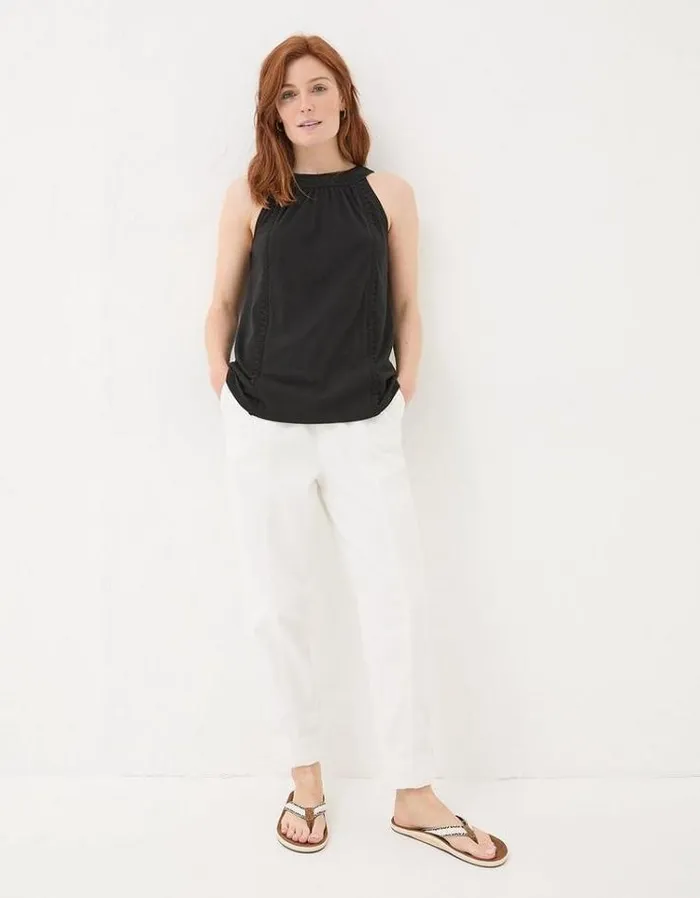 Women FatFace Tops and TShirts Nancy Crochet Vest Black