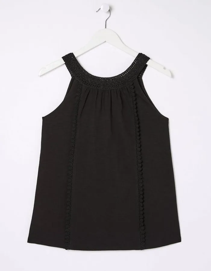 Women FatFace Tops and TShirts Nancy Crochet Vest Black