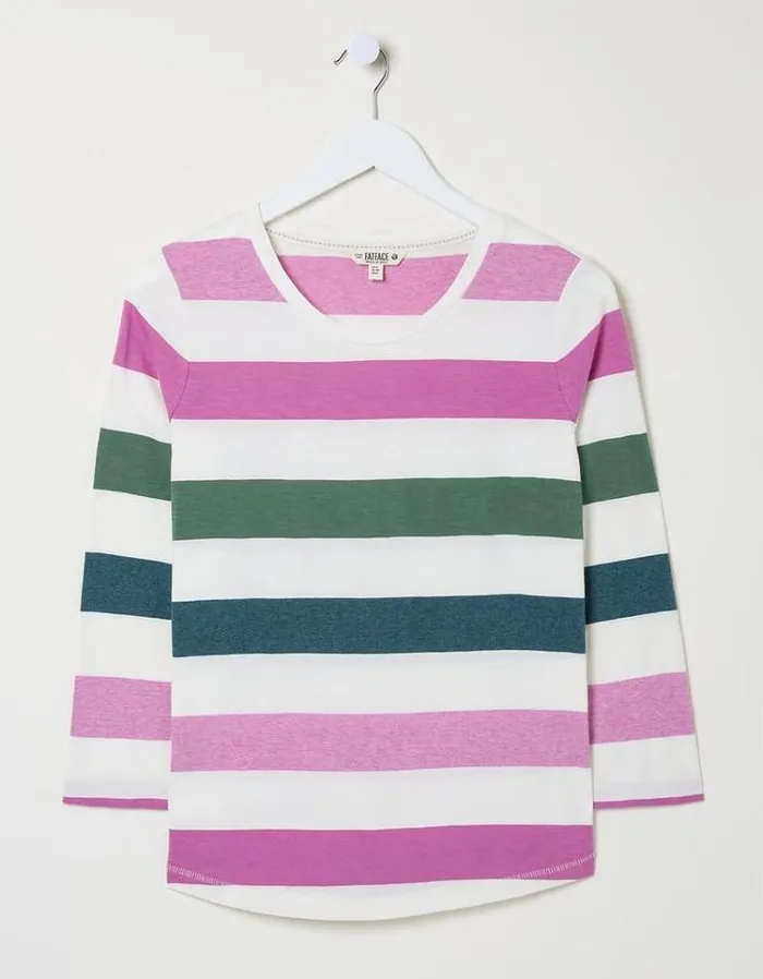 Women FatFace Tops and TShirts Natalie ThreeQuarter TShirt Pink