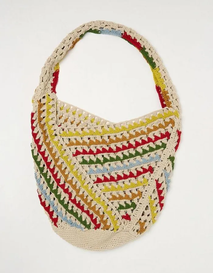 Women FatFace Vacation Shop Athena Crochet Bag Ivory