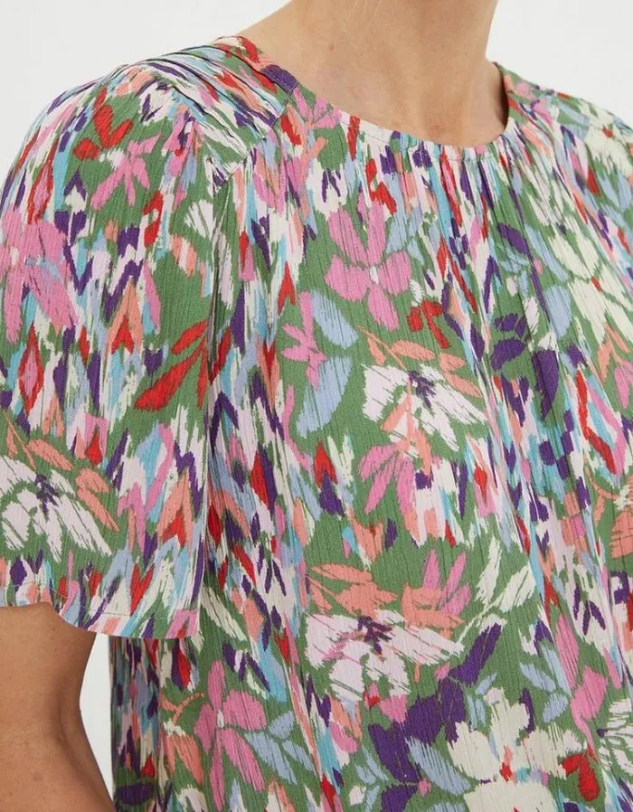 Women FatFace Vacation Shop Lyndy Expressive Floral Blouse Light Green