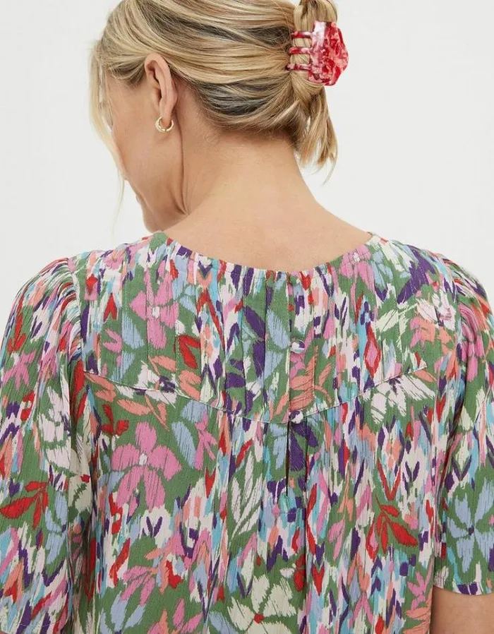 Women FatFace Vacation Shop Lyndy Expressive Floral Blouse Light Green