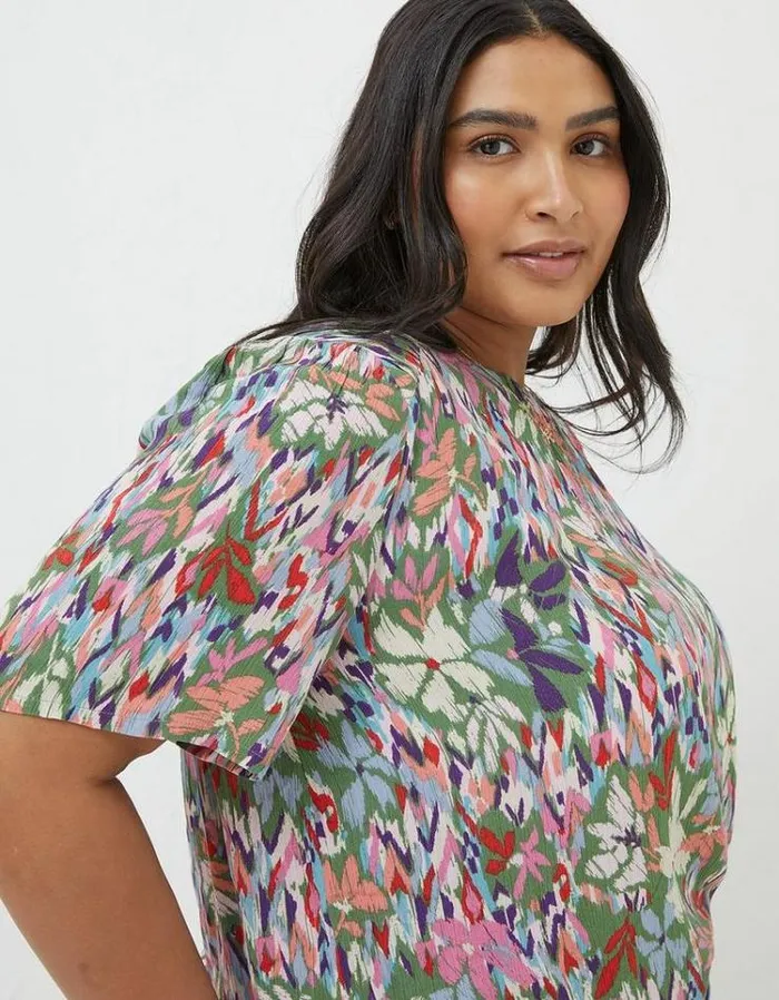 Women FatFace Vacation Shop Lyndy Expressive Floral Blouse Light Green