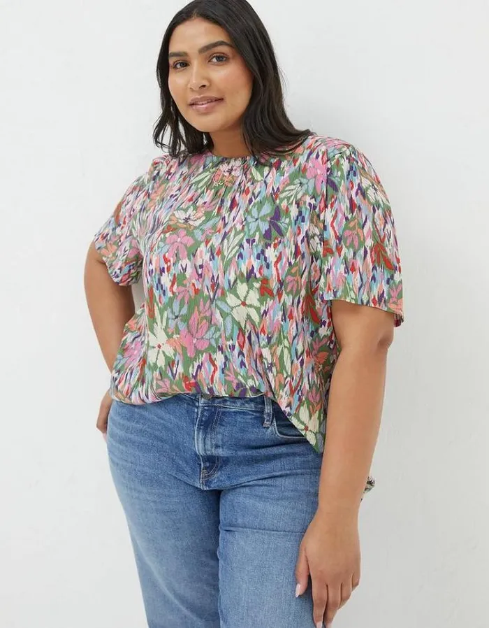 Women FatFace Vacation Shop Lyndy Expressive Floral Blouse Light Green